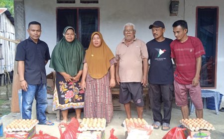 Tanah Longsor di Kecamatan Palele Barat cukup parah, IKB-M Respon cepat Sejumlah Bantuan di Distribusikan